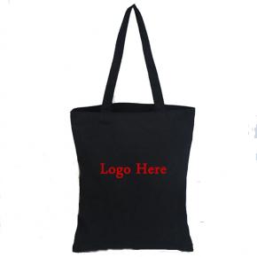 Black Canvas Tote Bag with Handles