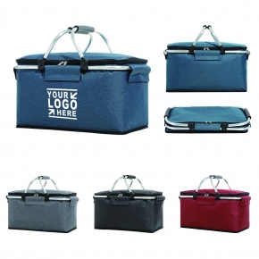 20 Liters Folding Heathered Non-Woven Insulated Cooler Lunch Bag