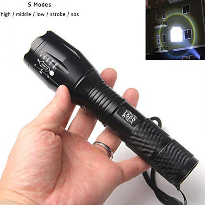 T6 LED Handheld Flashlight With Adjustable Focus & 5 Light Modes