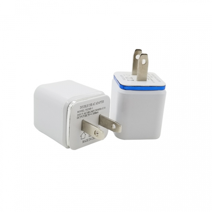 Dual 2 USB Custom Plug Adapter Portable Wall Charger