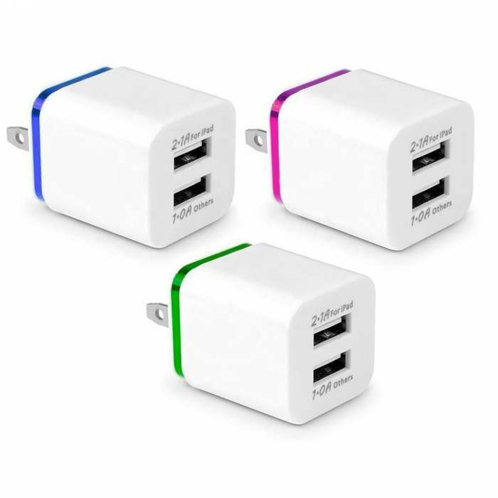 Dual 2 USB Custom Plug Adapter Portable Wall Charger