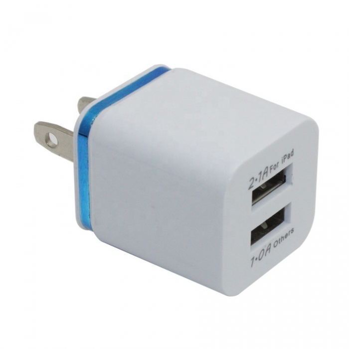 Dual 2 USB Custom Plug Adapter Portable Wall Charger