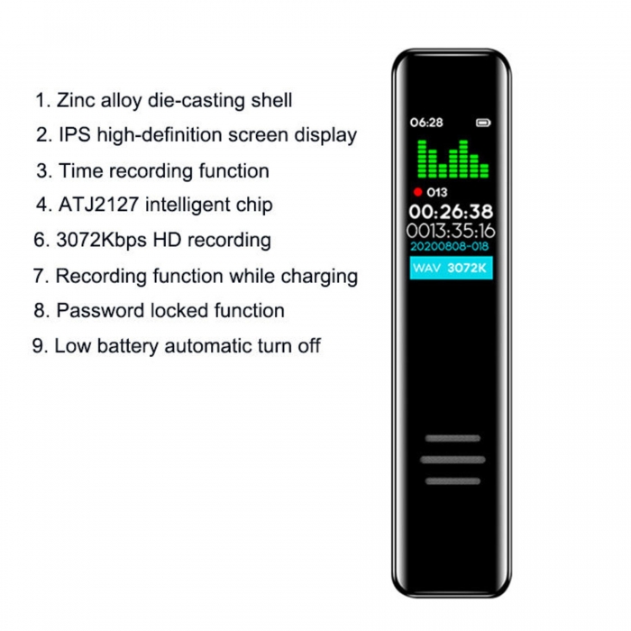 8GB HD Noise Reduction Voice Recorder