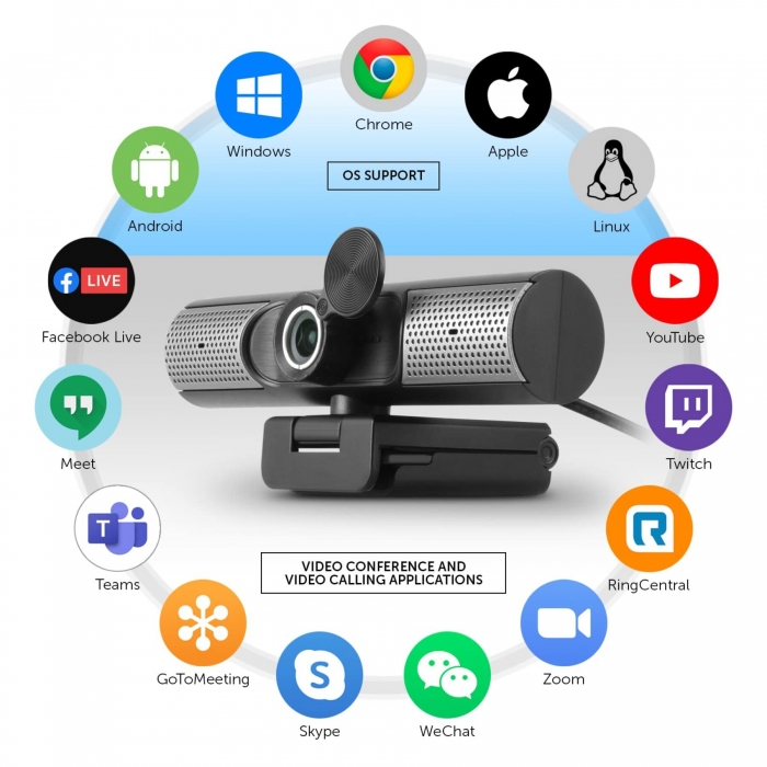 1080P Webcam with Speaker Microphone