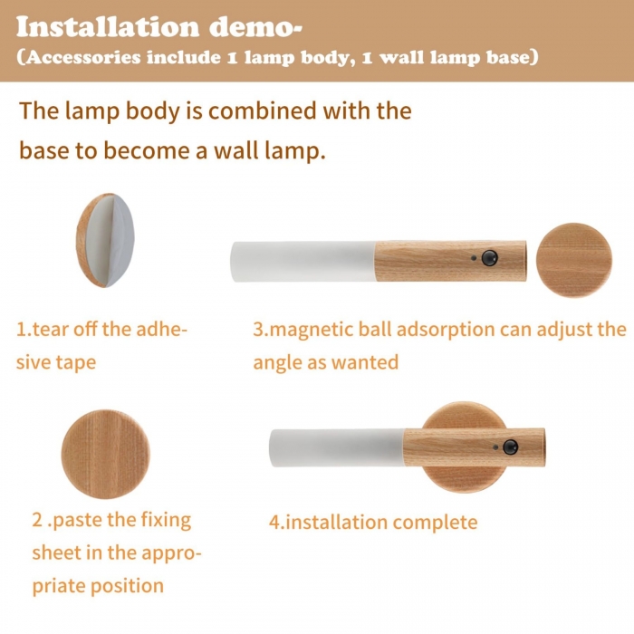 Rechargeable LED Light Sensor Light Motion Wall Lamp