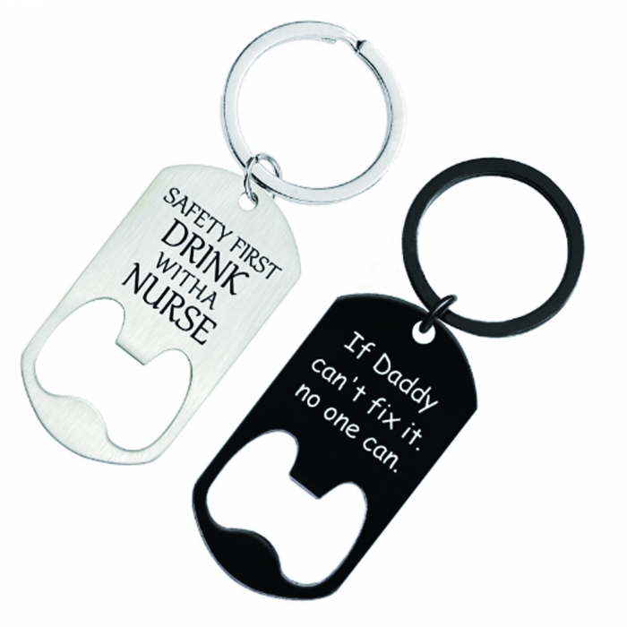 Stainless Steel Bottle Opener with Key Chain