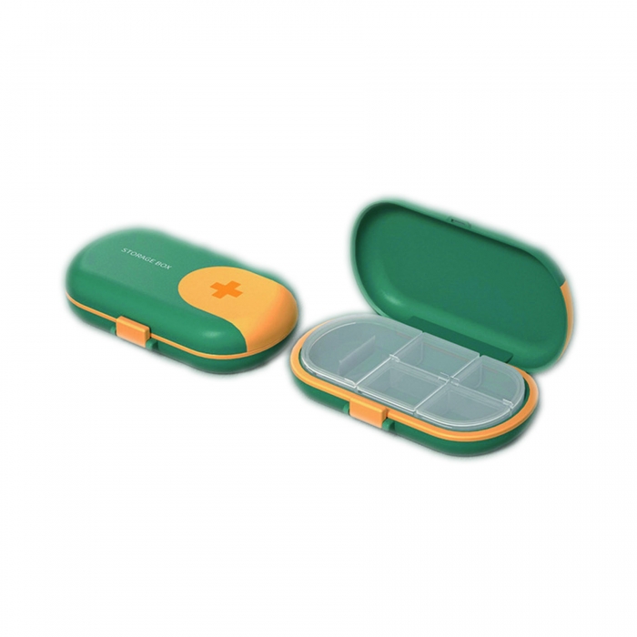 Daily Multicolor  Pill Box w/ Cutter & Holder