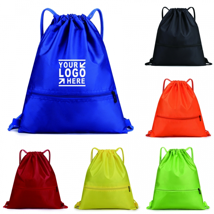 Promotional Adult Waterproof Drawstring Sportpack w/ Puller