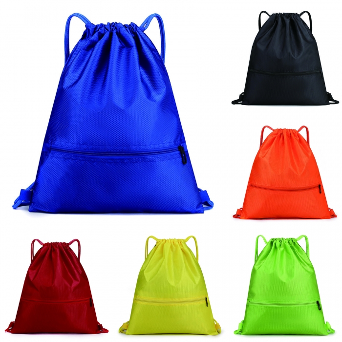 Promotional Adult Waterproof Drawstring Sportpack w/ Puller