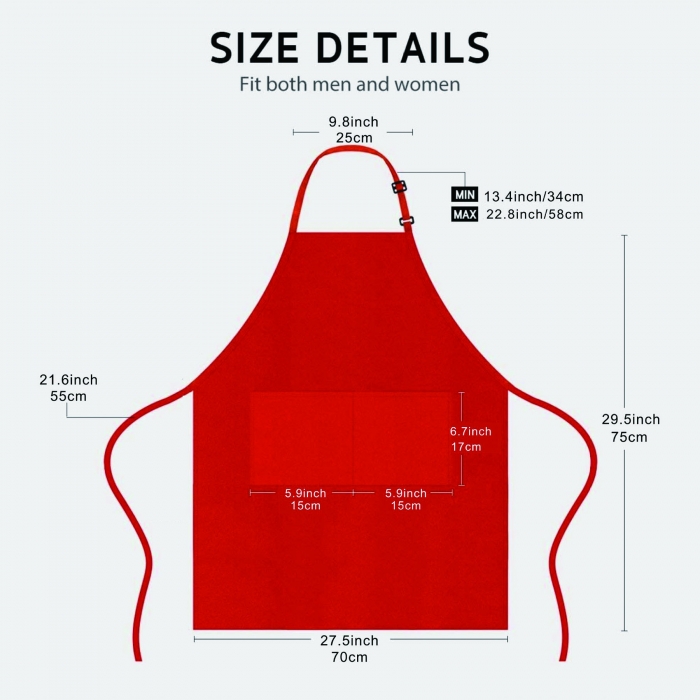 Bib Cooking Apron w/ Pockets