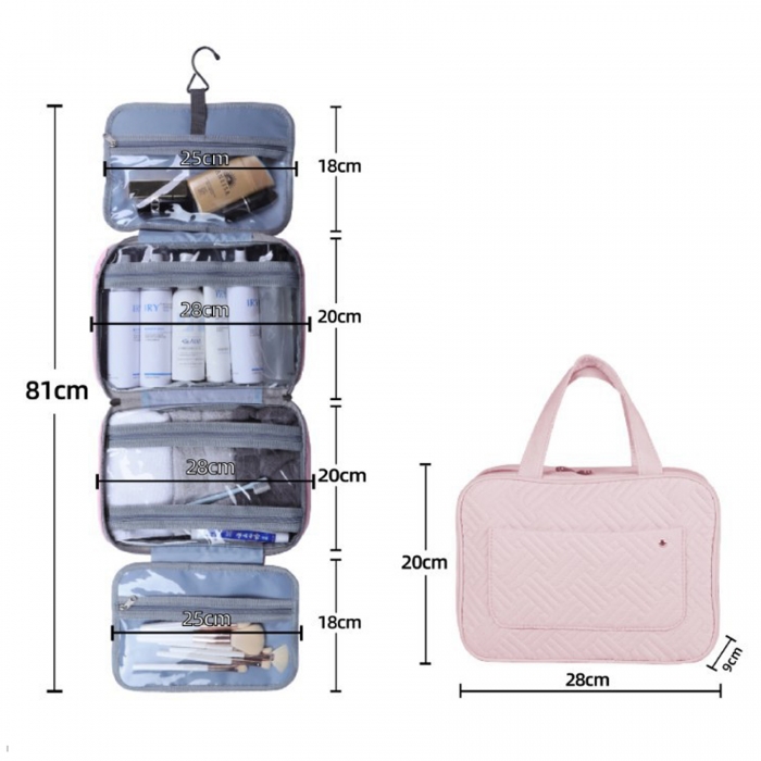 PU Leather Hanging Toiletry & Cosmetic Bag