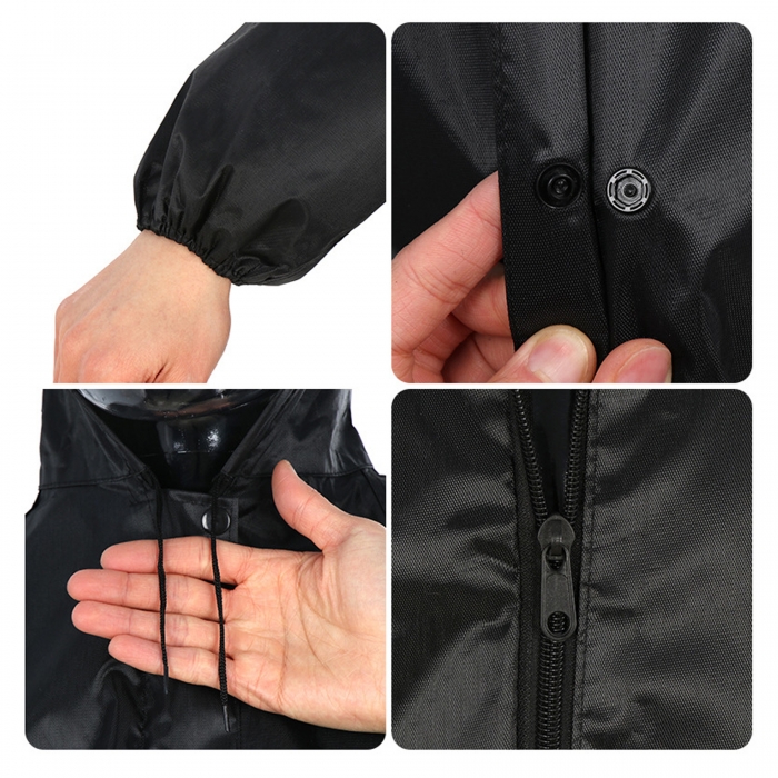 Long Hooded Reflective Raincoat