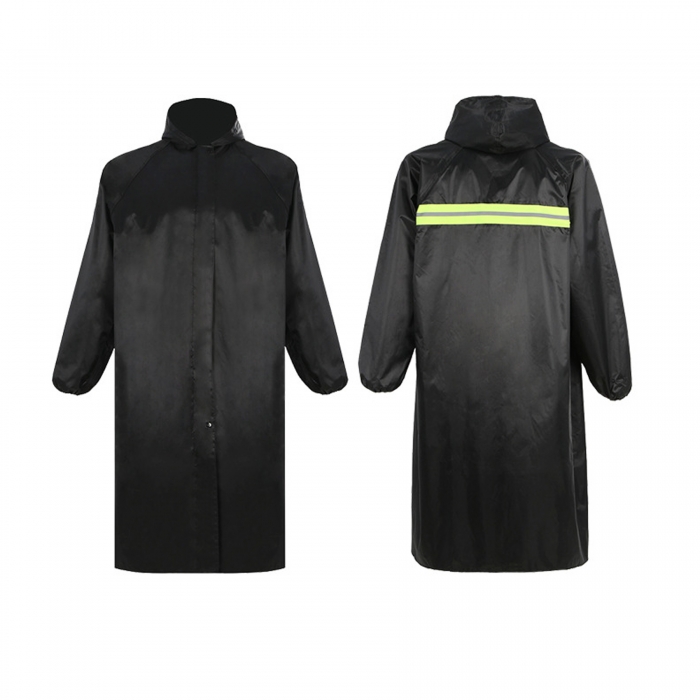 Long Hooded Reflective Raincoat