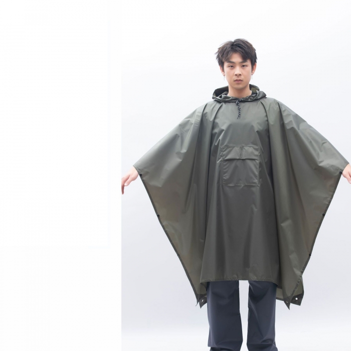 Hooded Rain Poncho W/ Pocket