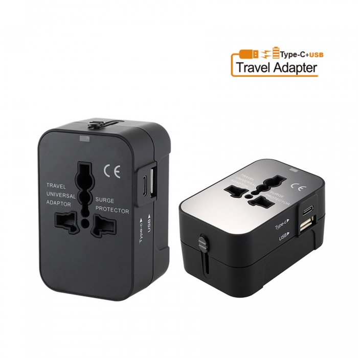 ECCE Universal Black Travel Adaptor Plug