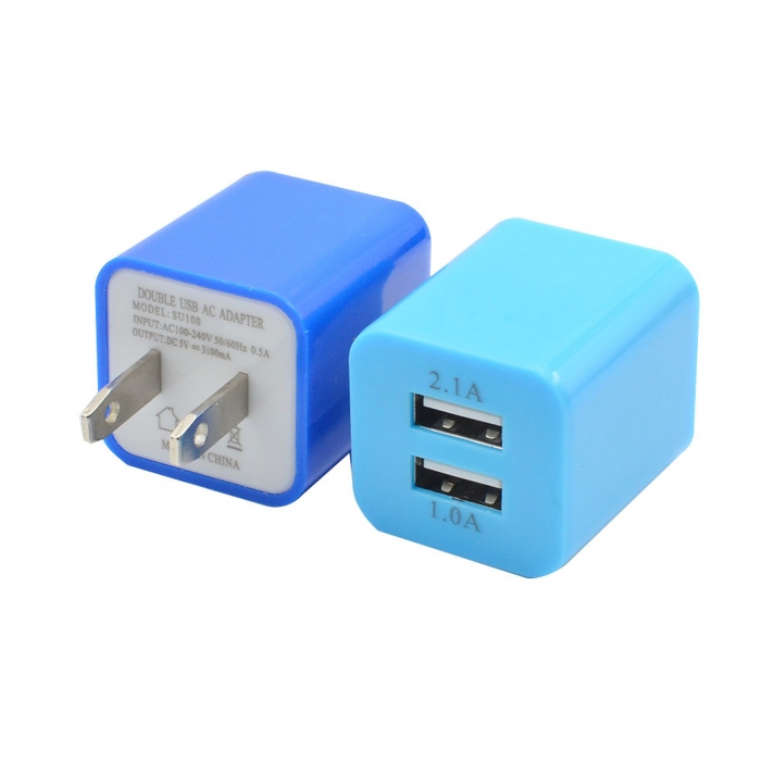 5V 1Amp Double USB Wall Charger Plug