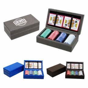 100Pcs Leather Poker Chip Box