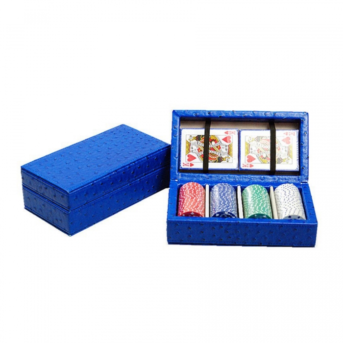 100Pcs Leather Poker Chip Box