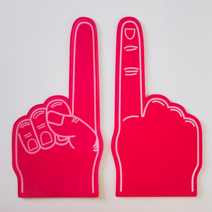 EVA Foam Cheering White Finger Hand Gloves