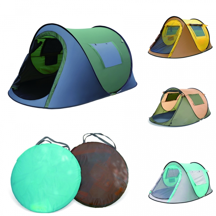 4-Person Cabin Camping Tent with Instant Setup