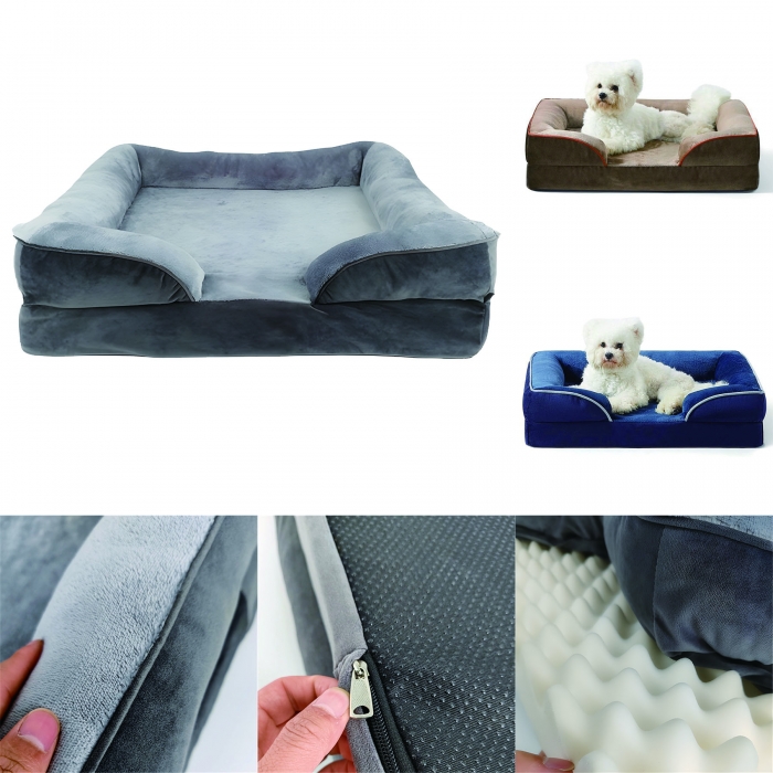 Rectangle Plush Washable Large Flannel Pet Bed