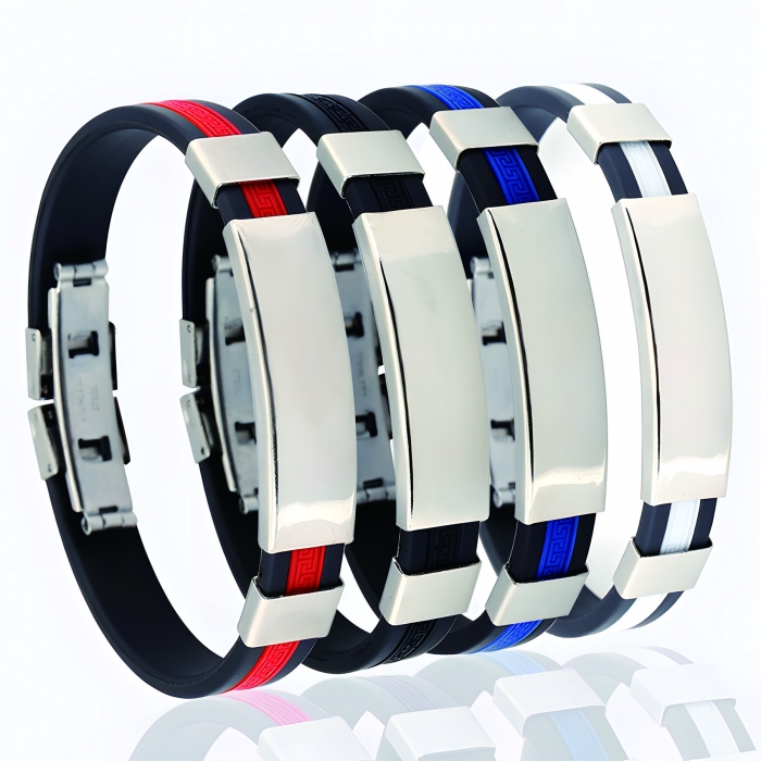 Custom Mens Simple Titanium Stainless Steel Bracelet