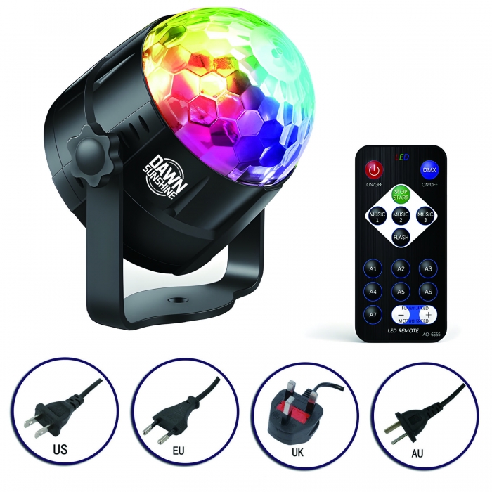 LED Sound Activated Party Lights with Remote Control DJ Lighting