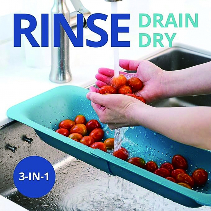 BPA Free Multifunctional Extendable Sink Colander Strainer Basket