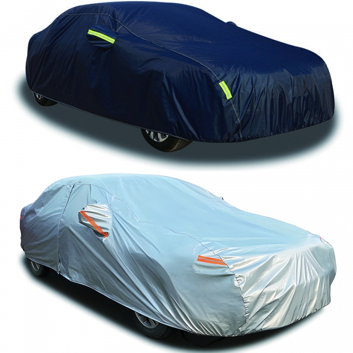 Waterproof with Side Door Zipper All Weather Upgraded UV Protective Vehicle Cover