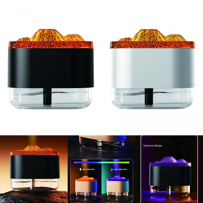 Portable Charging Volcano Humidifier Flame Diffuser