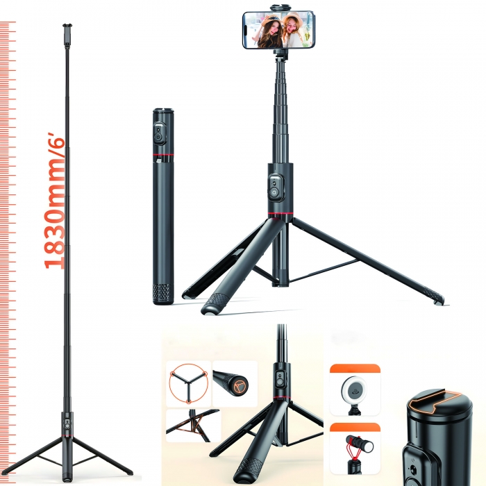 All in One Extendable Cell Phone Tripod with Wireless Remote