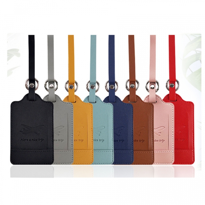 Custom Logo  Luggage Tags PU Leather