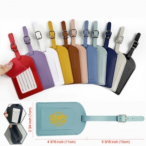 Custom Logo  Luggage Tags PU Leather