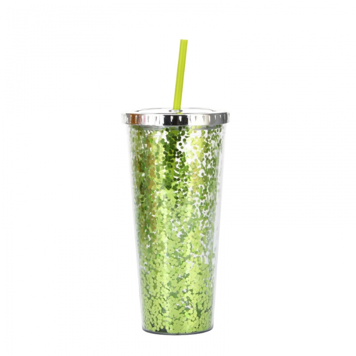 24oz Glitter Tumbler With Lid and Straw