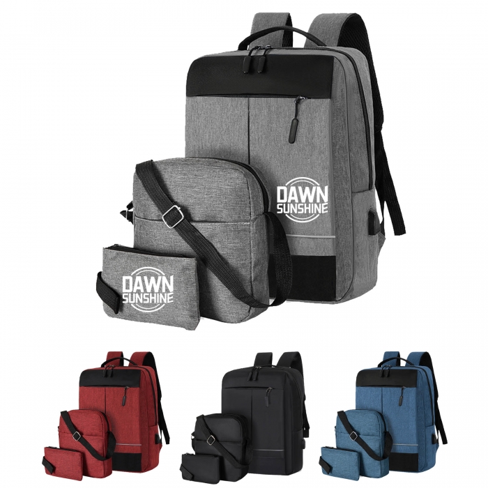 Multi Color 3 Piece Notebook Backpack