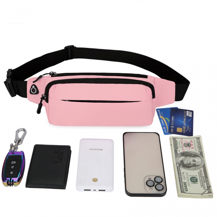 Adjustable Portable Zipper Waist Belt Bag