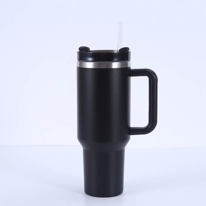 40 Oz Stainless Steel Tumbler-lid-straw