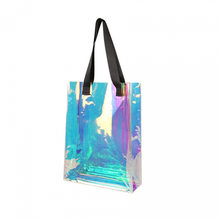 Holographic Iridescent Laser PVC Tote Bag