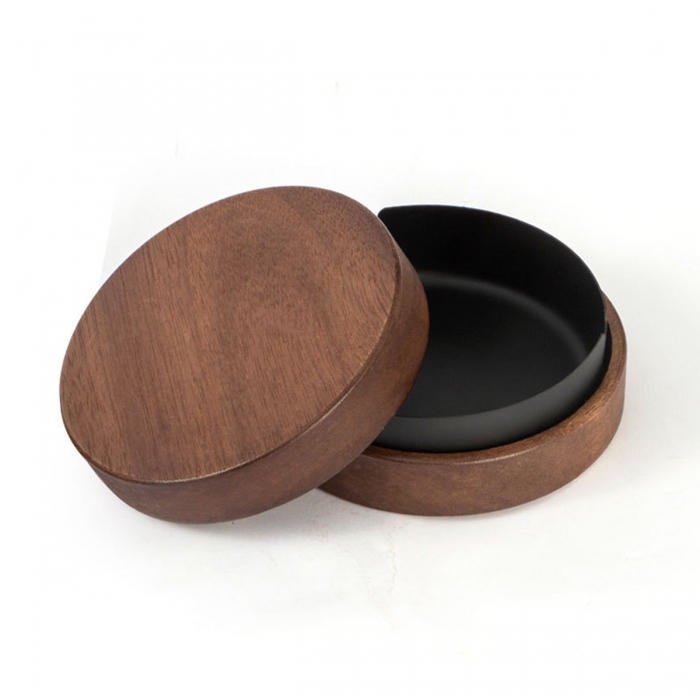 Stylish Wooden Black Walnut Ashtray with Lid