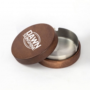 Stylish Wooden Black Walnut Ashtray with Lid