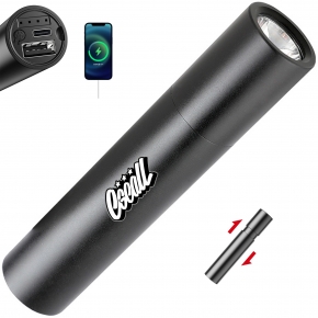 Stretchable Zoom Flashlight W/Emergency Power Bank