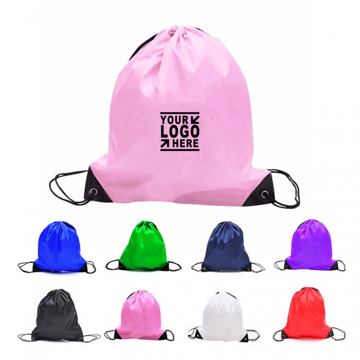 Sporty Canvas Drawstring Backpack 13 3/8 L × 16 15/16 W