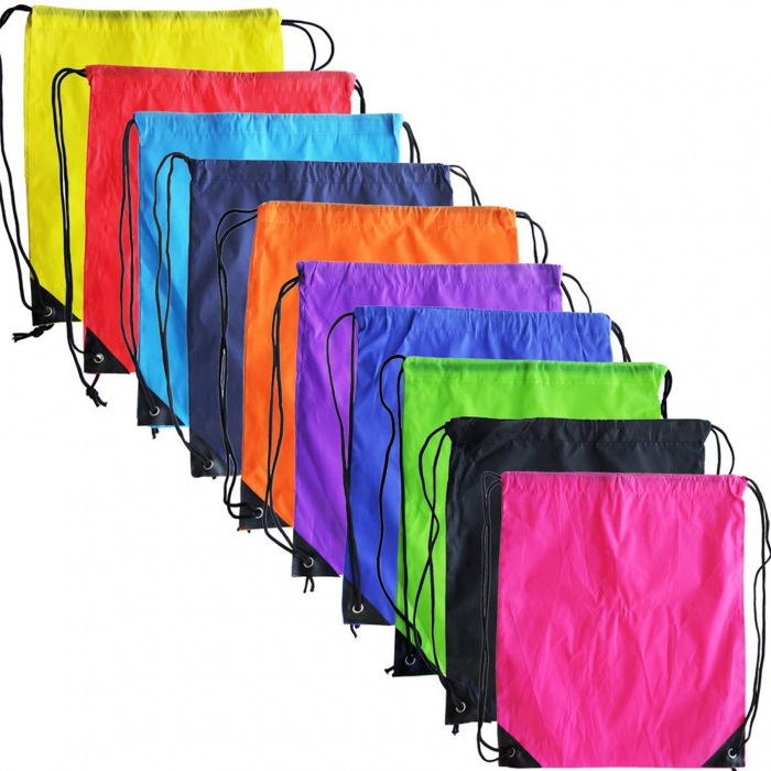 Sporty Canvas Drawstring Backpack 13 3/8 L × 16 15/16 W