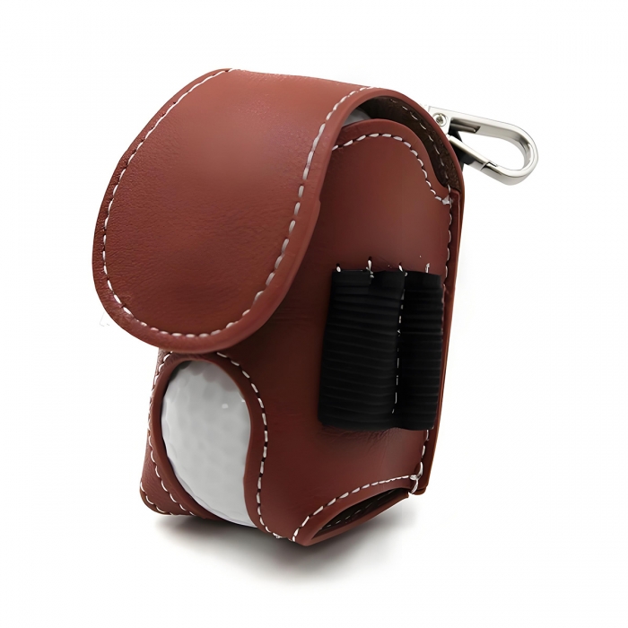 Leather Golf Ball Storage Pouch