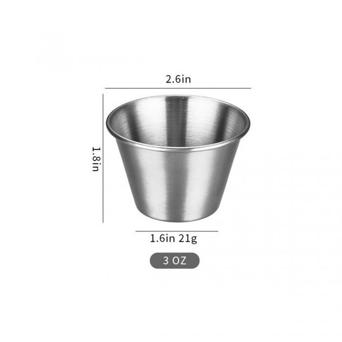 3oz 304 Stainless Steel Sauce Cup And Dipping Dish