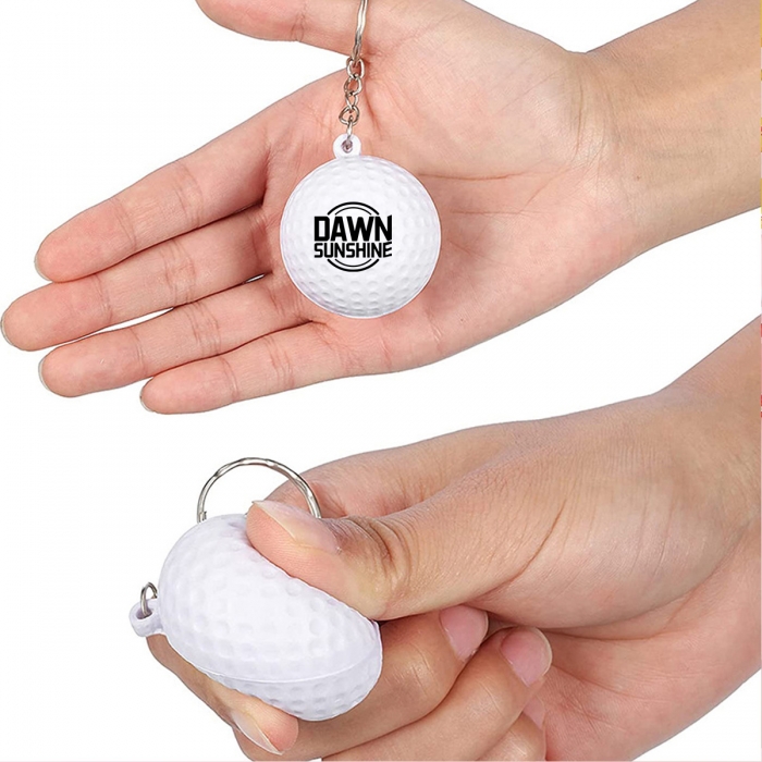 Exercise Ball Shape Stress Ball Keychain