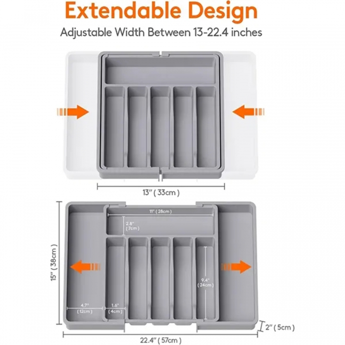 Plastic Expandable Utensil Tray