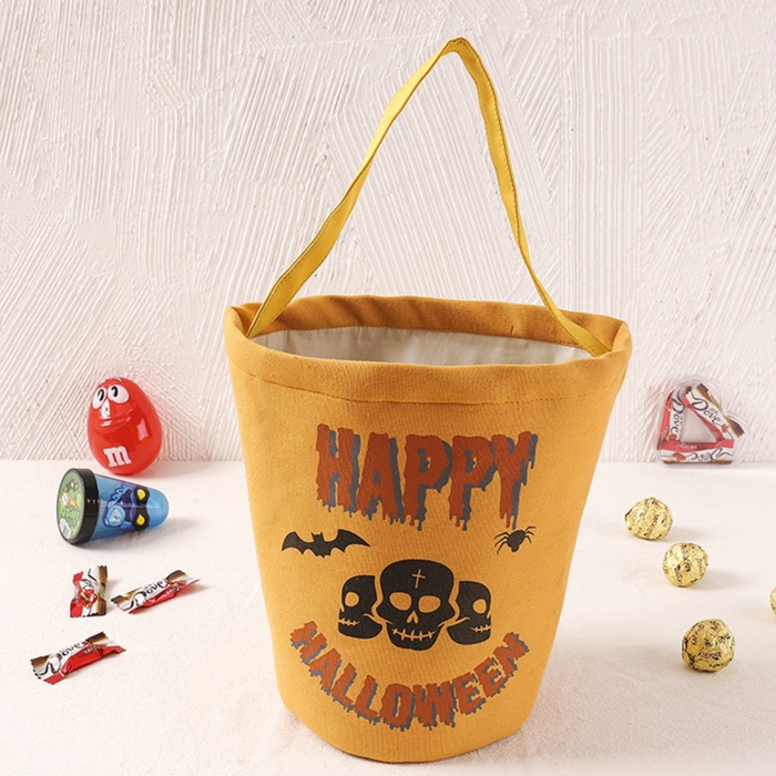 Halloween Candy Buckets Fabric Tote Gift Bags