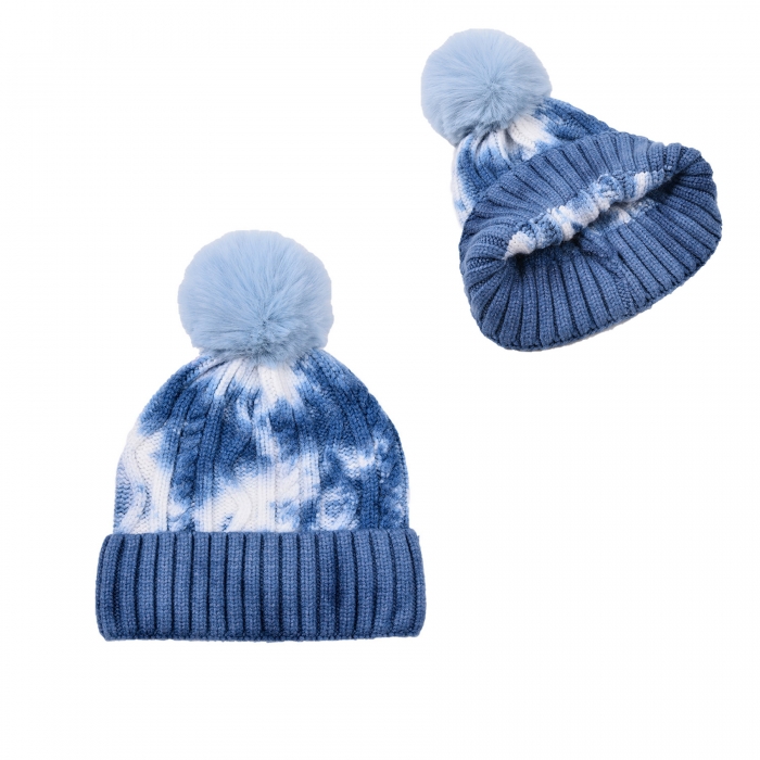 Chic Tie-Dye Knitted Hat Women Winter Hat