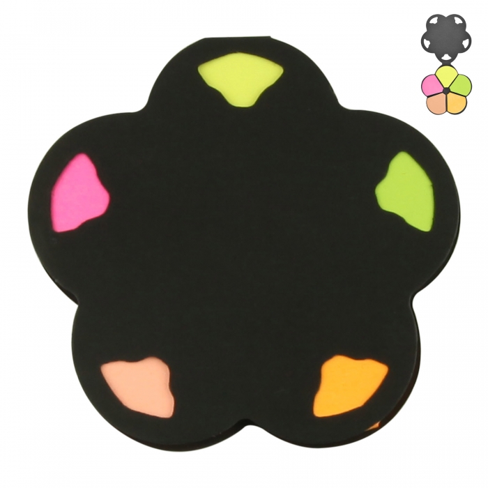 Flower Shape 5-Color Sticky Note Set